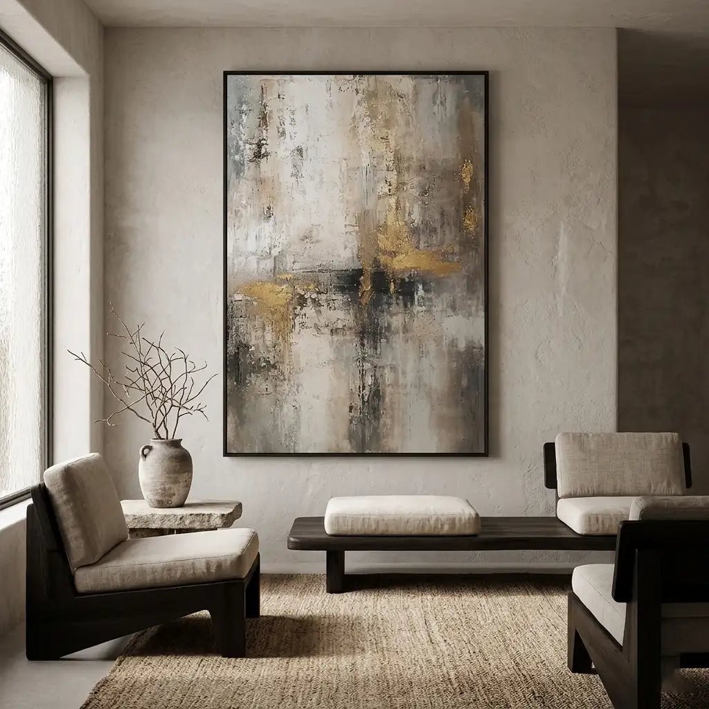 Neutral Gold Abstract Wall Art MT031 - Tactile Atelier