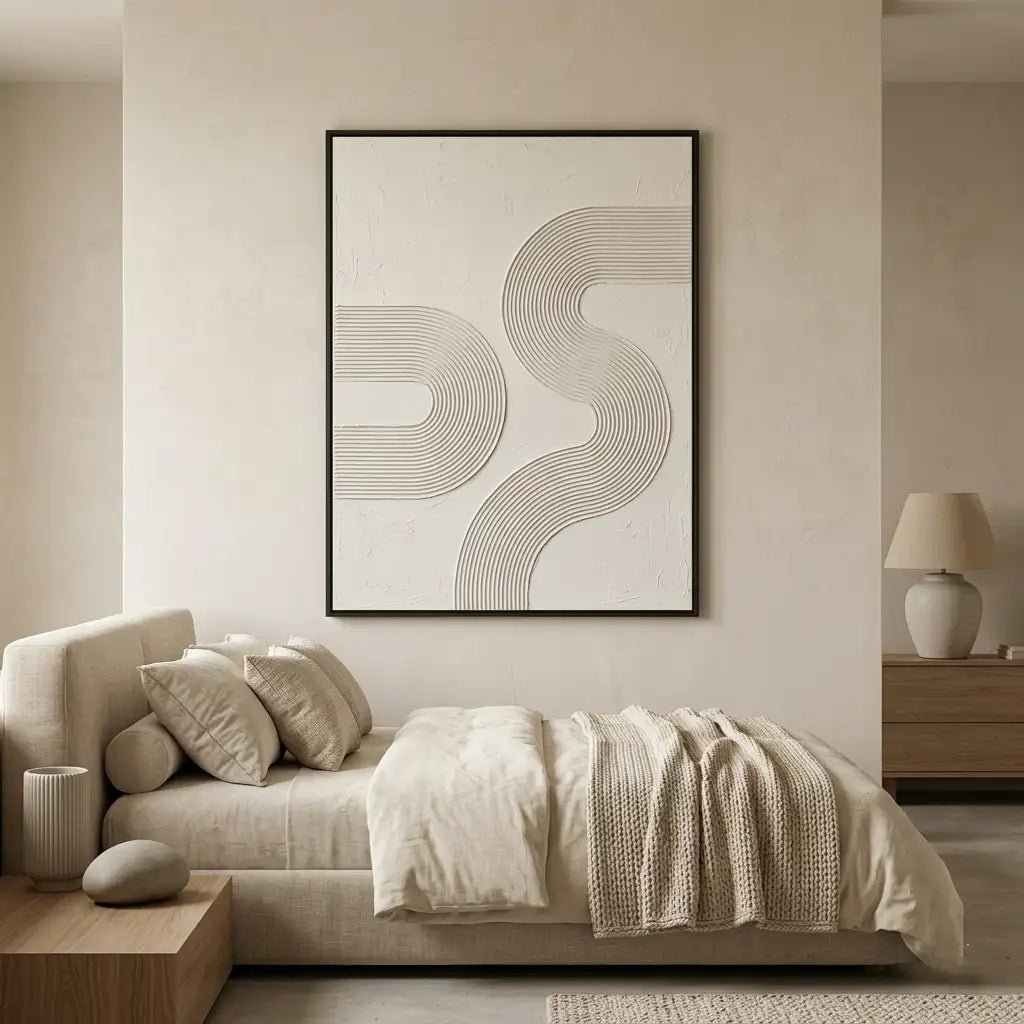 Neutral Line Abstract Wall Art MT022 - Tactile Atelier