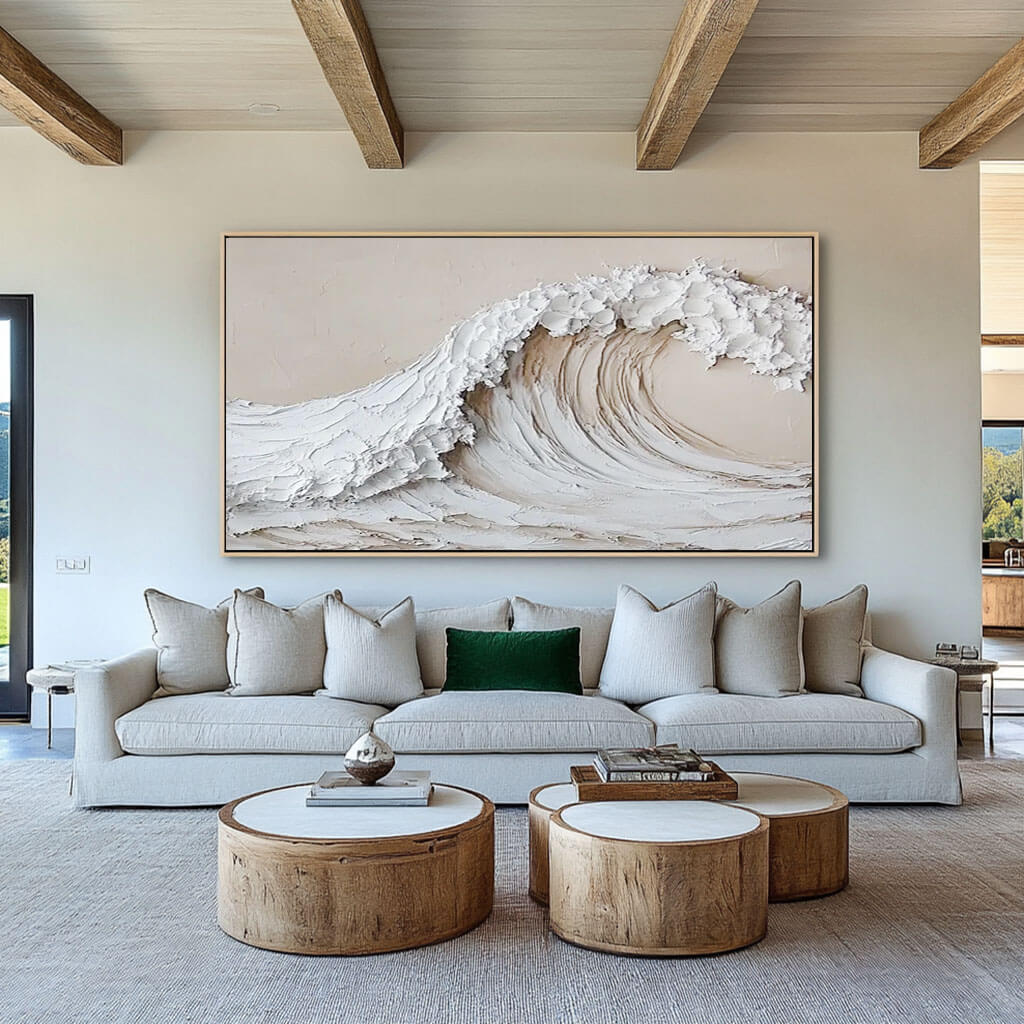 Neutral Seascape Wall Art 258 - Tactile Atelier