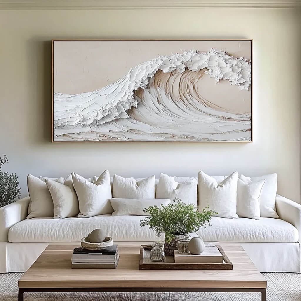 Neutral Seascape Wall Art 258 - Tactile Atelier