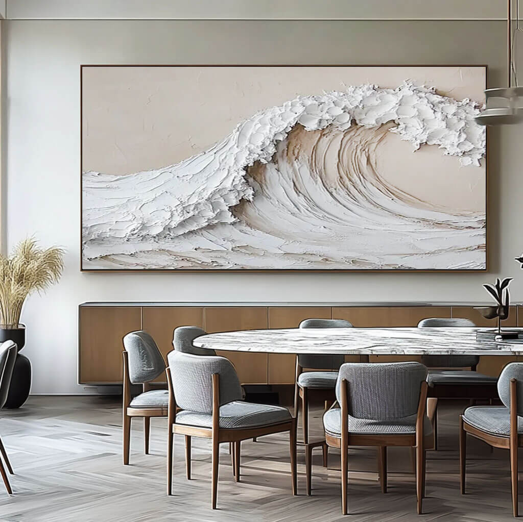 Neutral Seascape Wall Art 258 - Tactile Atelier