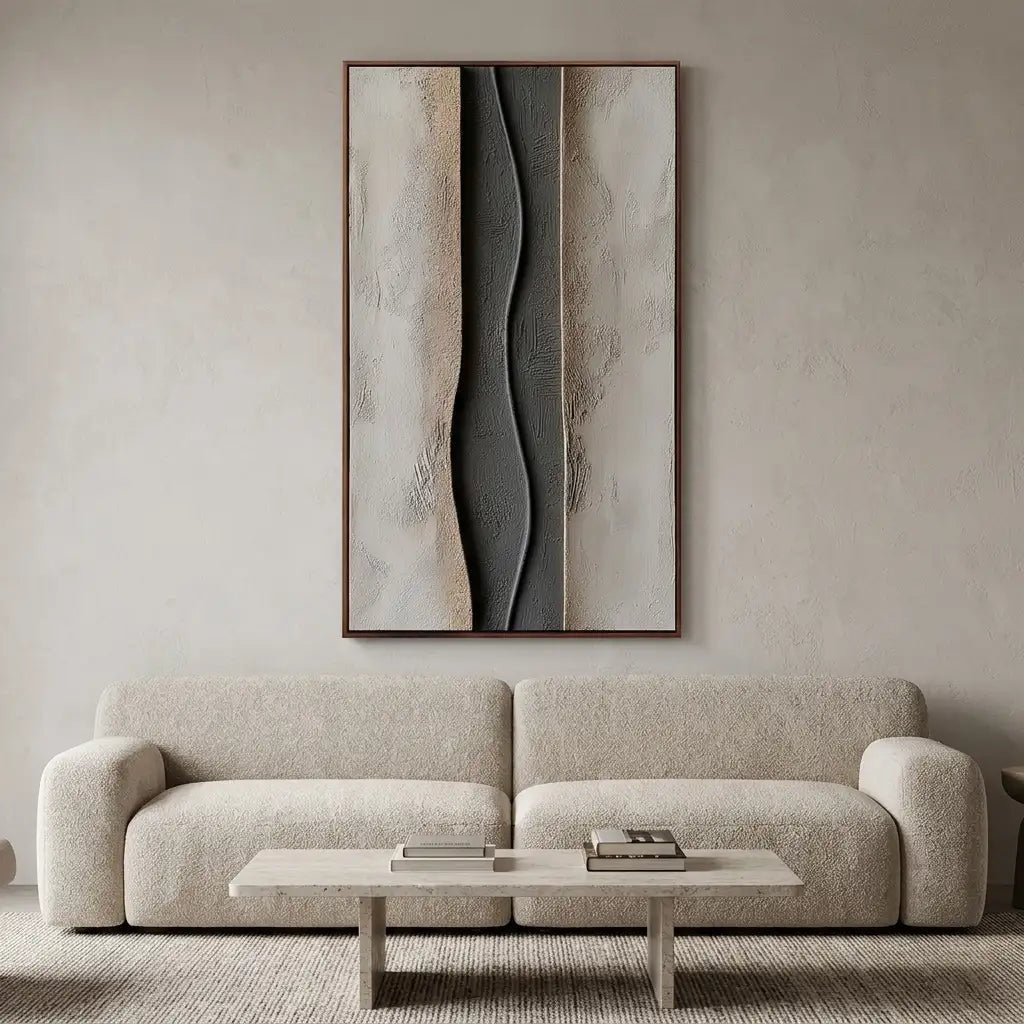 Neutral Textured Abstract Wall Art MT001 - Tactile Atelier