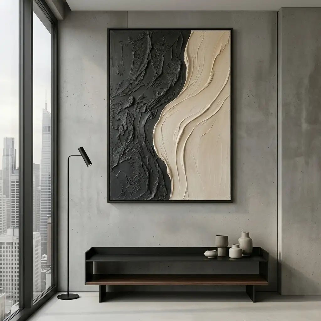 Neutral Textured Abstract Wall Art MT018 - Tactile Atelier