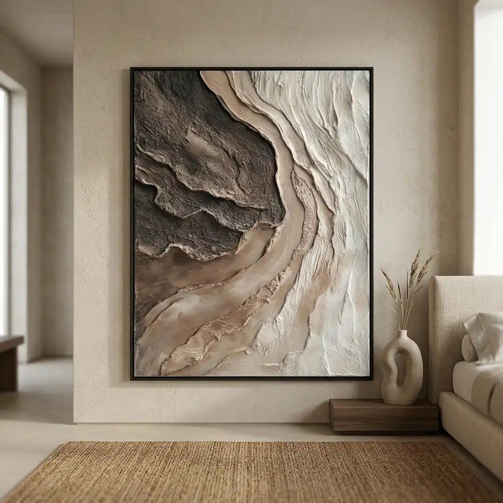 Neutral Textured Abstract Wall Art MT401 - Tactile Atelier