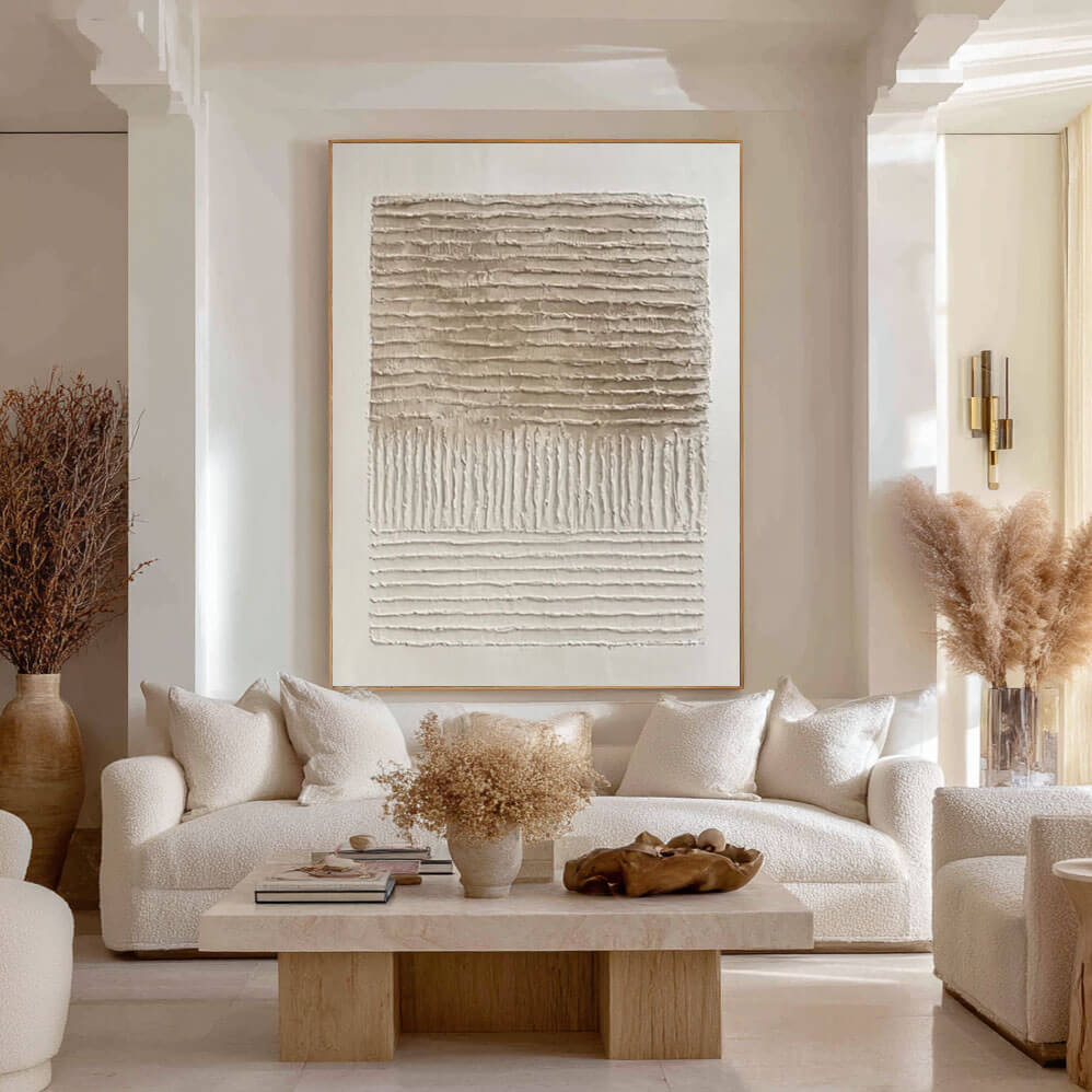 Neutral Textured Abstract Wall Art MT837 - Tactile Atelier