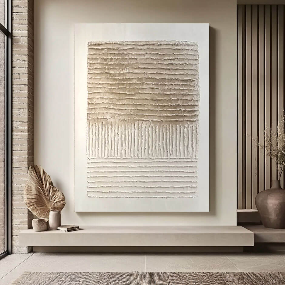 Neutral Textured Abstract Wall Art MT837 - Tactile Atelier