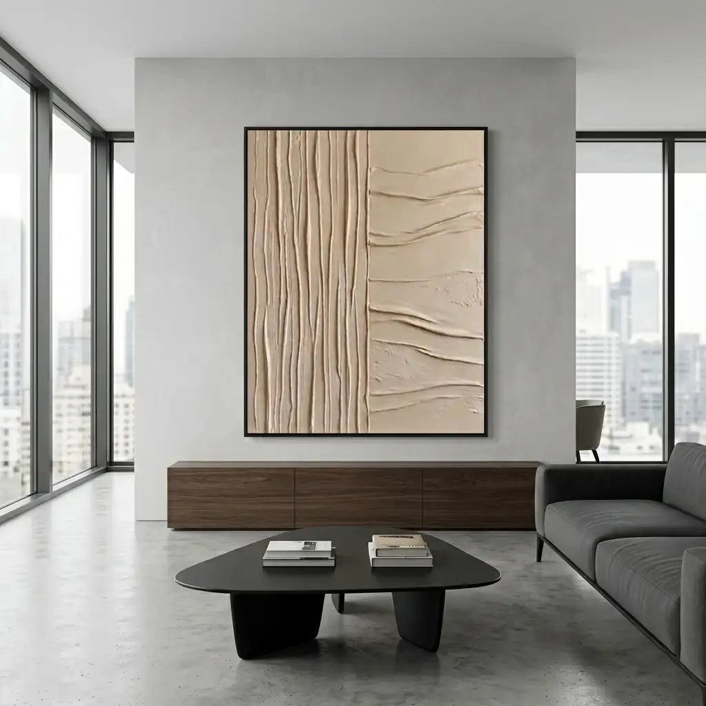 Neutral Textured Minimalist Wall Art MT921 - Tactile Atelier