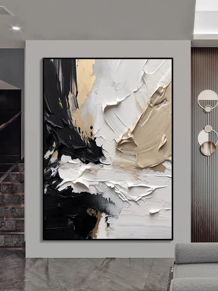 Sculptural Strokes – Textured Abstract Wall Art - Tactile Atelier