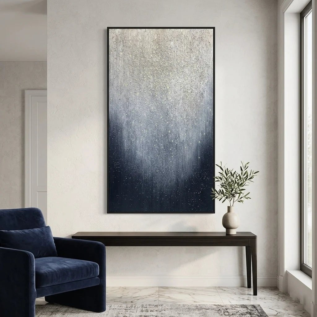 Silver Drift - Minimalist Abstract Wall Art - Tactile Atelier