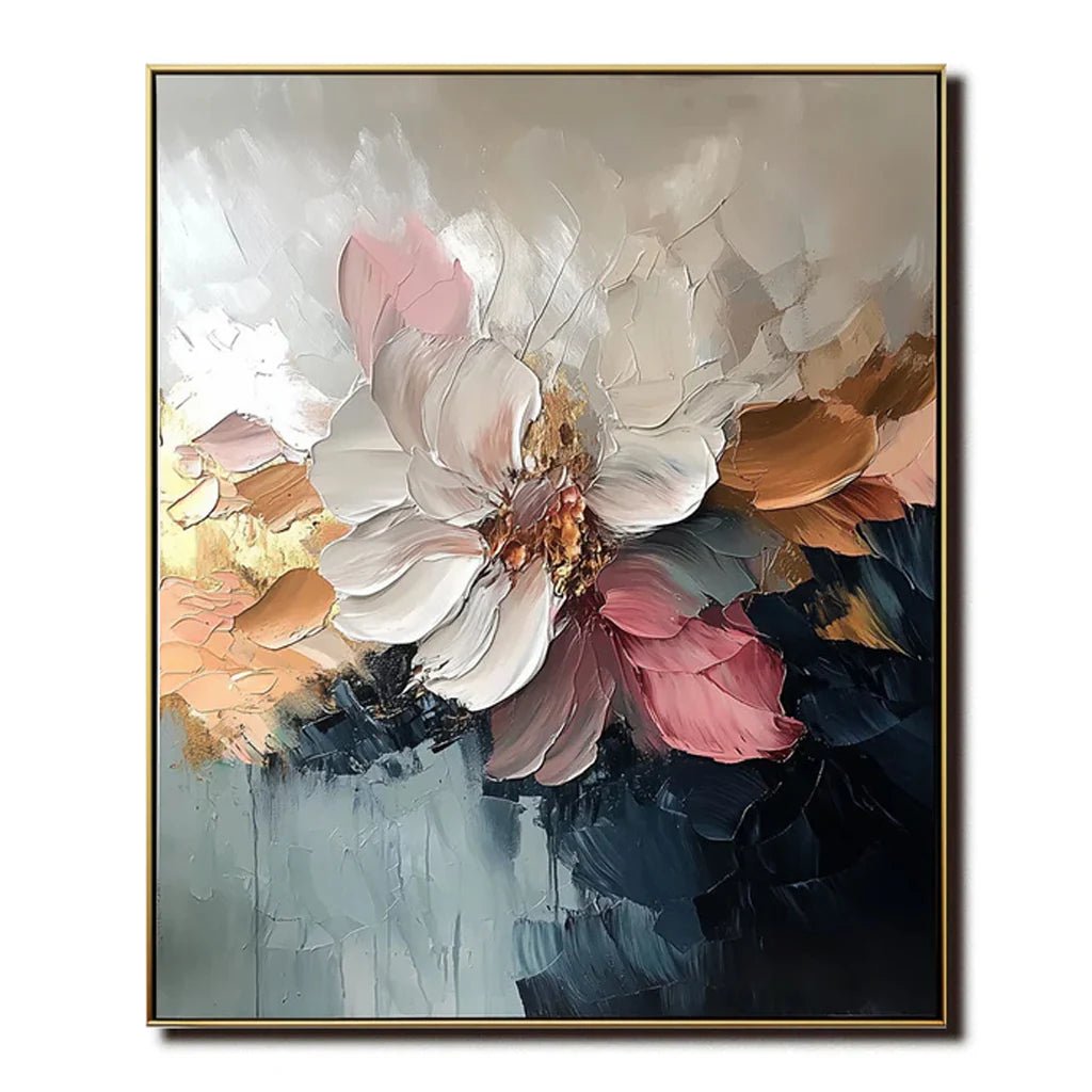 Textured Abstract Floral Wall Art MT406 - Tactile Atelier