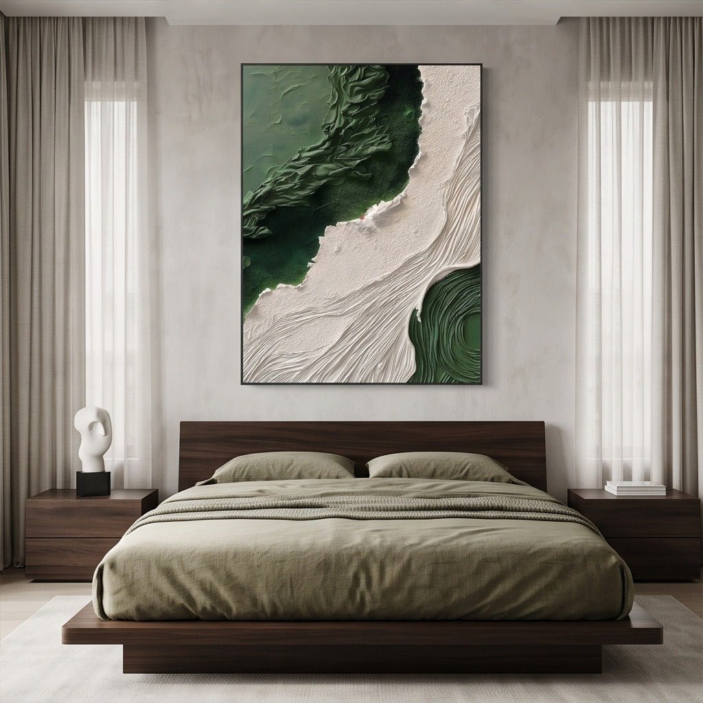 Textured Abstract Green Wall Art TO107 - Tactile Atelier