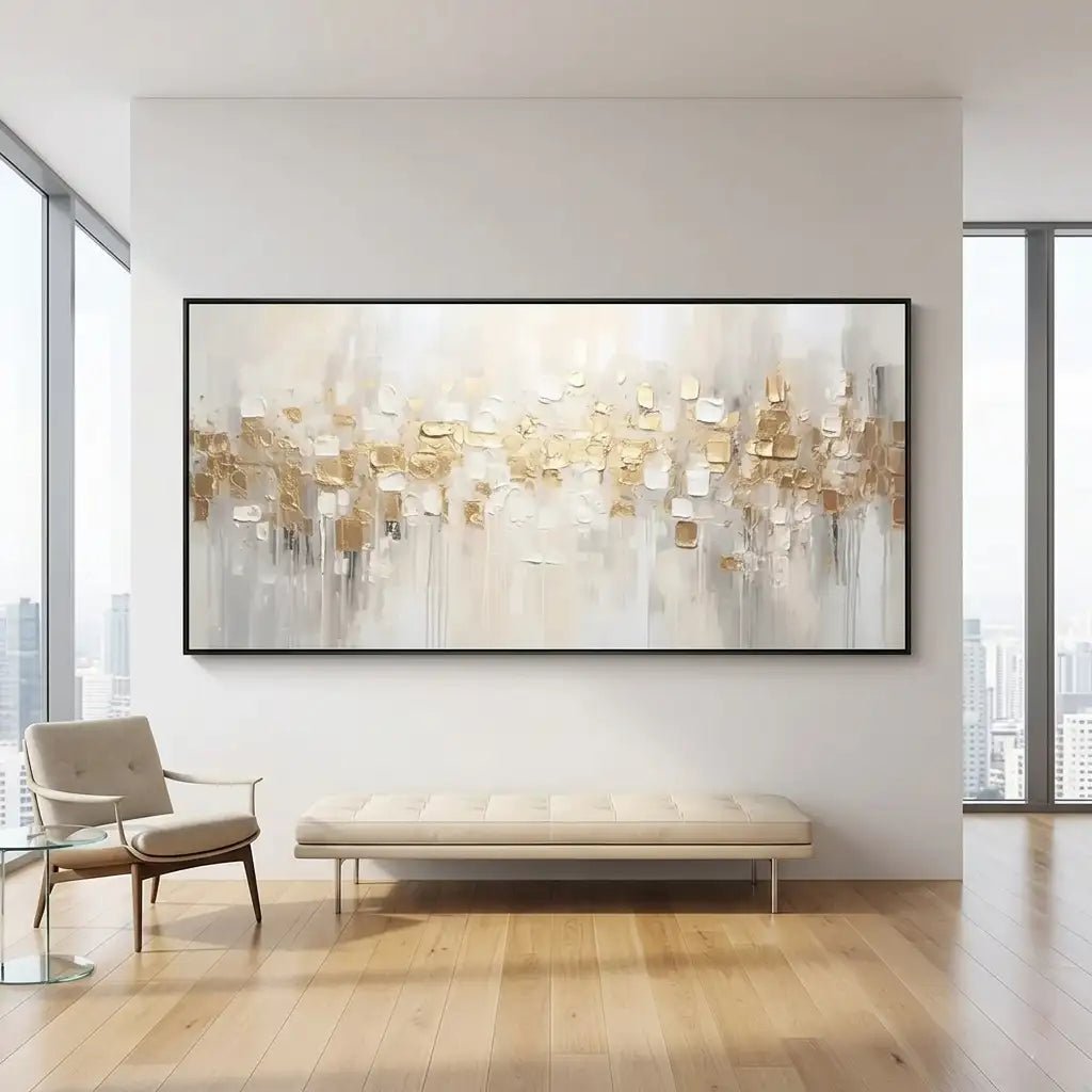 Textured Abstract Wall Art with Gold Accents MT304 - Tactile Atelier