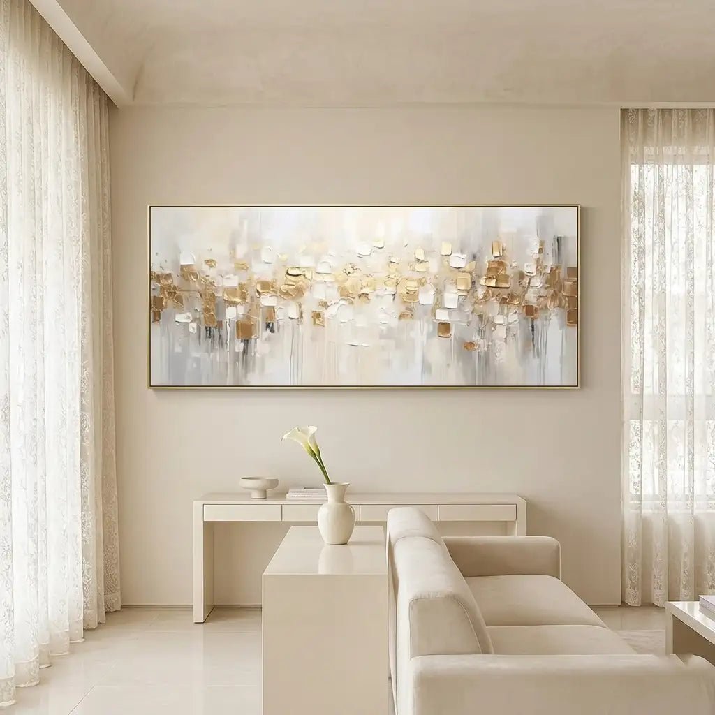 Textured Abstract Wall Art with Gold Accents MT304 - Tactile Atelier