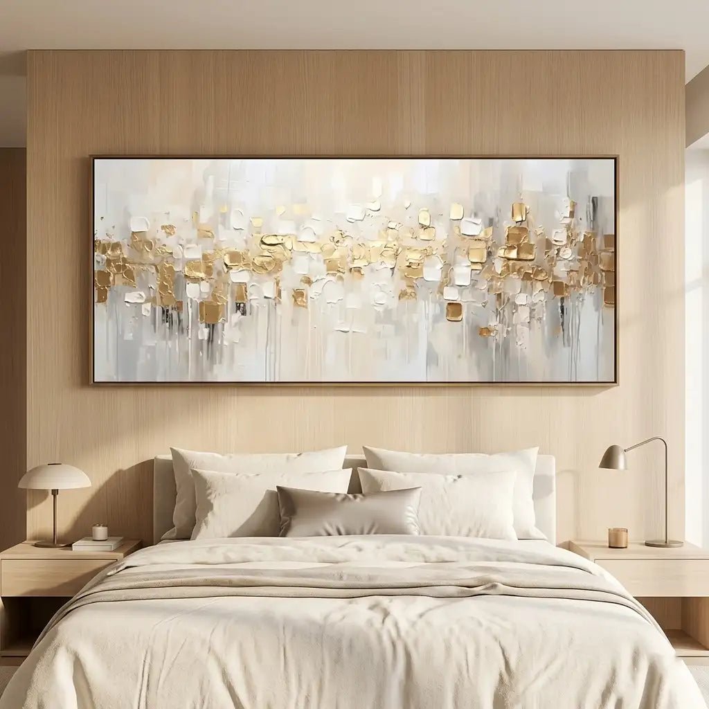 Textured Abstract Wall Art with Gold Accents MT304 - Tactile Atelier