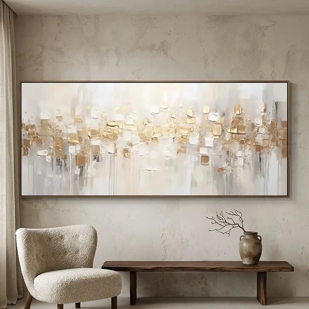 Textured Abstract Wall Art with Gold Accents MT304 - Tactile Atelier