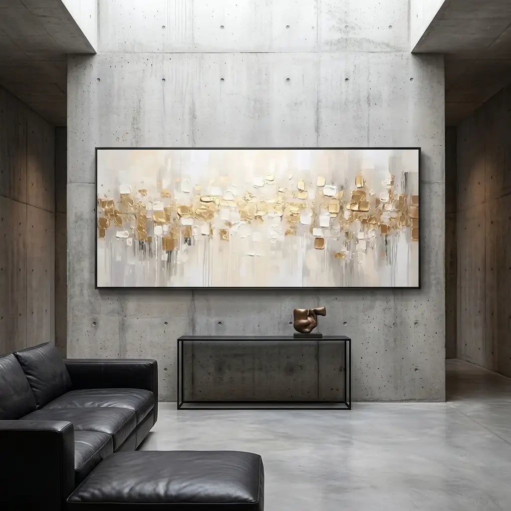 Textured Abstract Wall Art with Gold Accents MT304 - Tactile Atelier