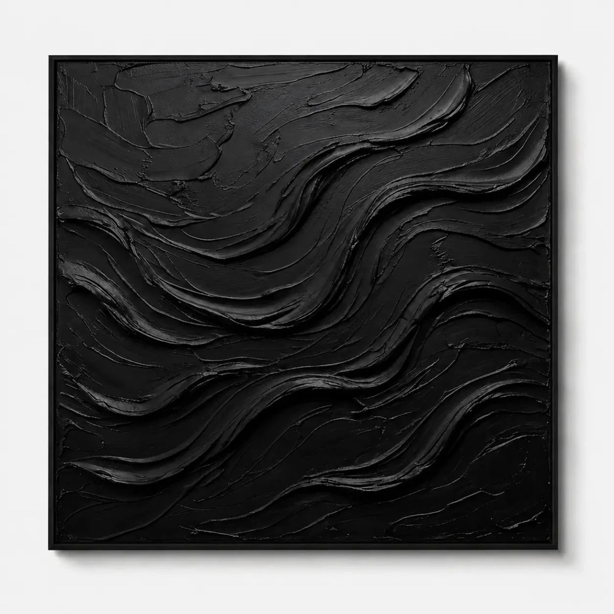 Textured Black Abstract Wall Art TA218 - Tactile Atelier