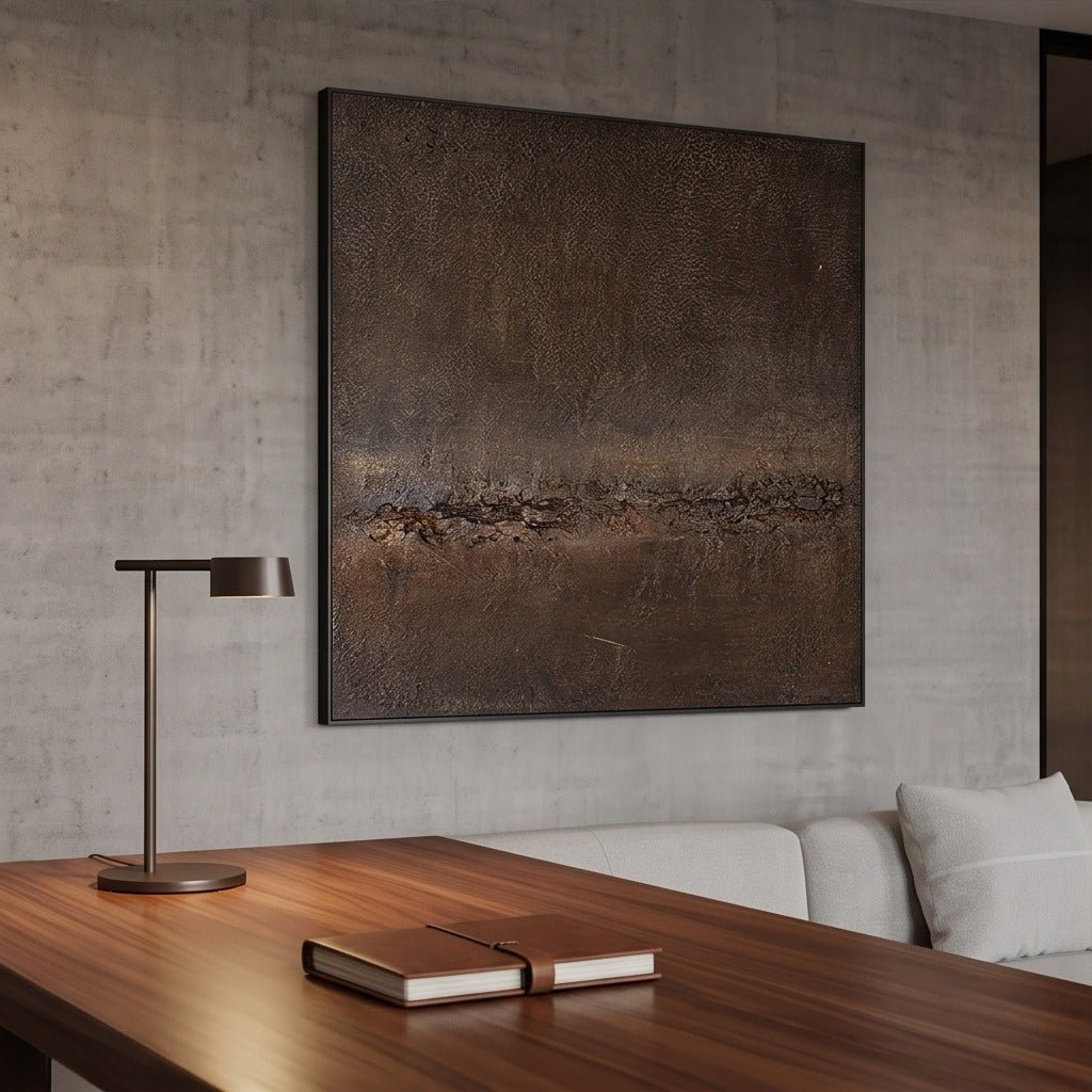 Textured Brown Abstract Landscape Wall Art TO204 - Tactile Atelier