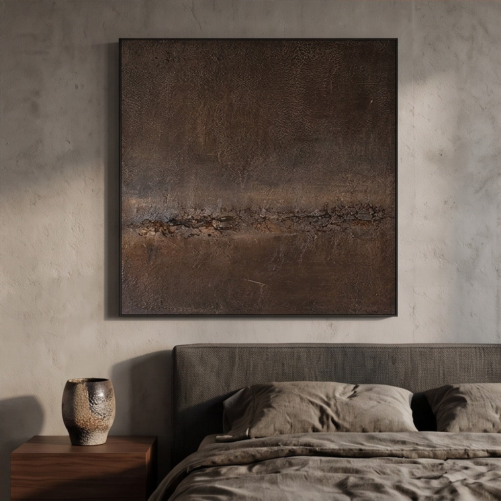 Textured Brown Abstract Landscape Wall Art TO204 - Tactile Atelier