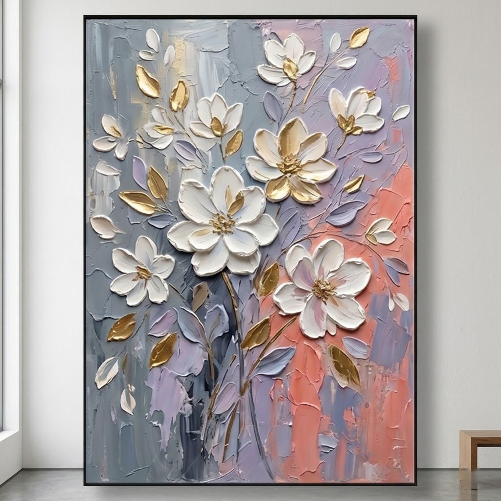 Textured Floral Abstract Wall Art TA137 - Tactile Atelier
