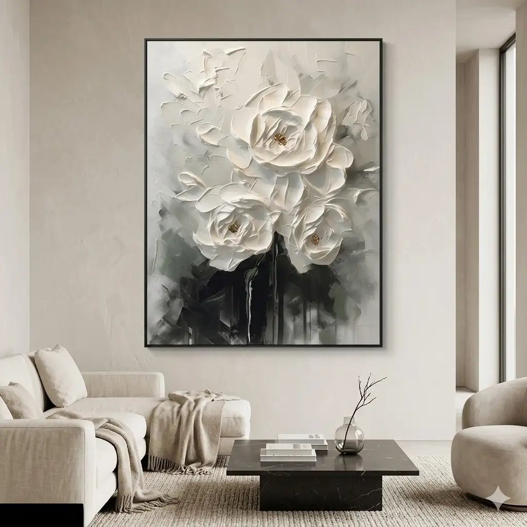 Textured Floral Wall Art MT345 - Tactile Atelier