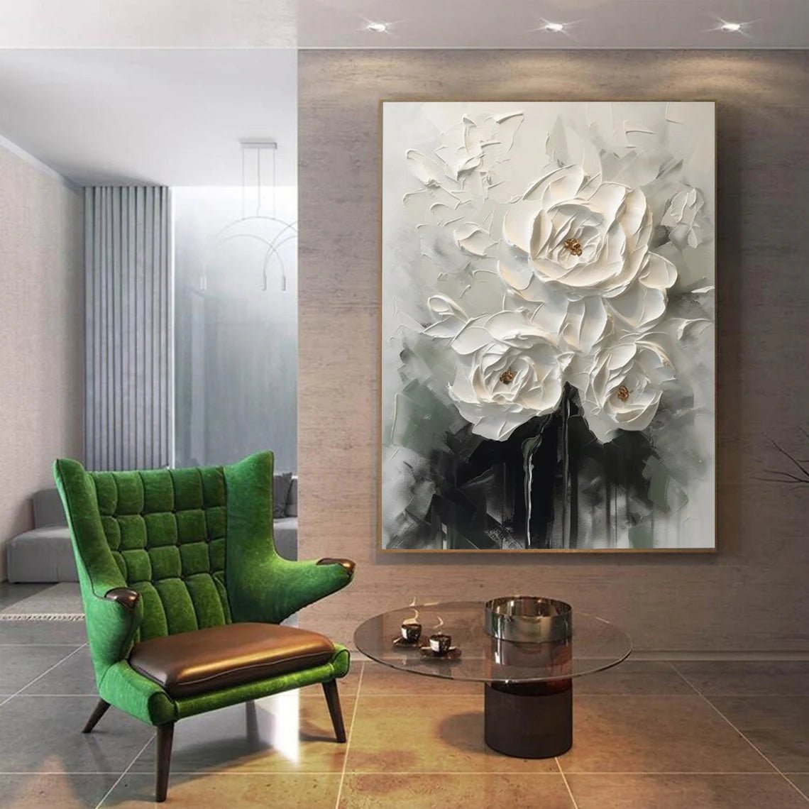Textured Floral Wall Art MT345 - Tactile Atelier