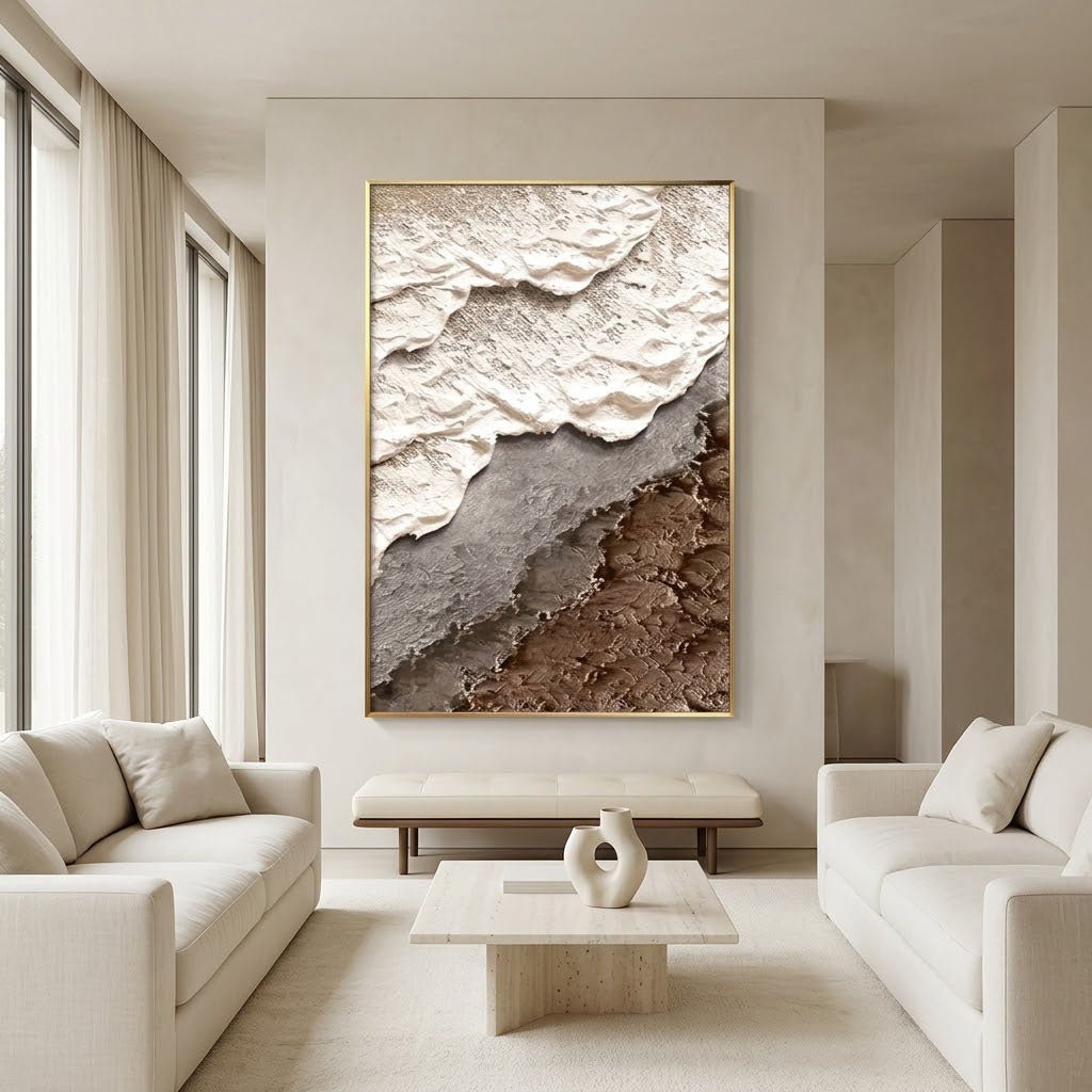 Textured Neutral Abstract Wall Art MT319 - Tactile Atelier