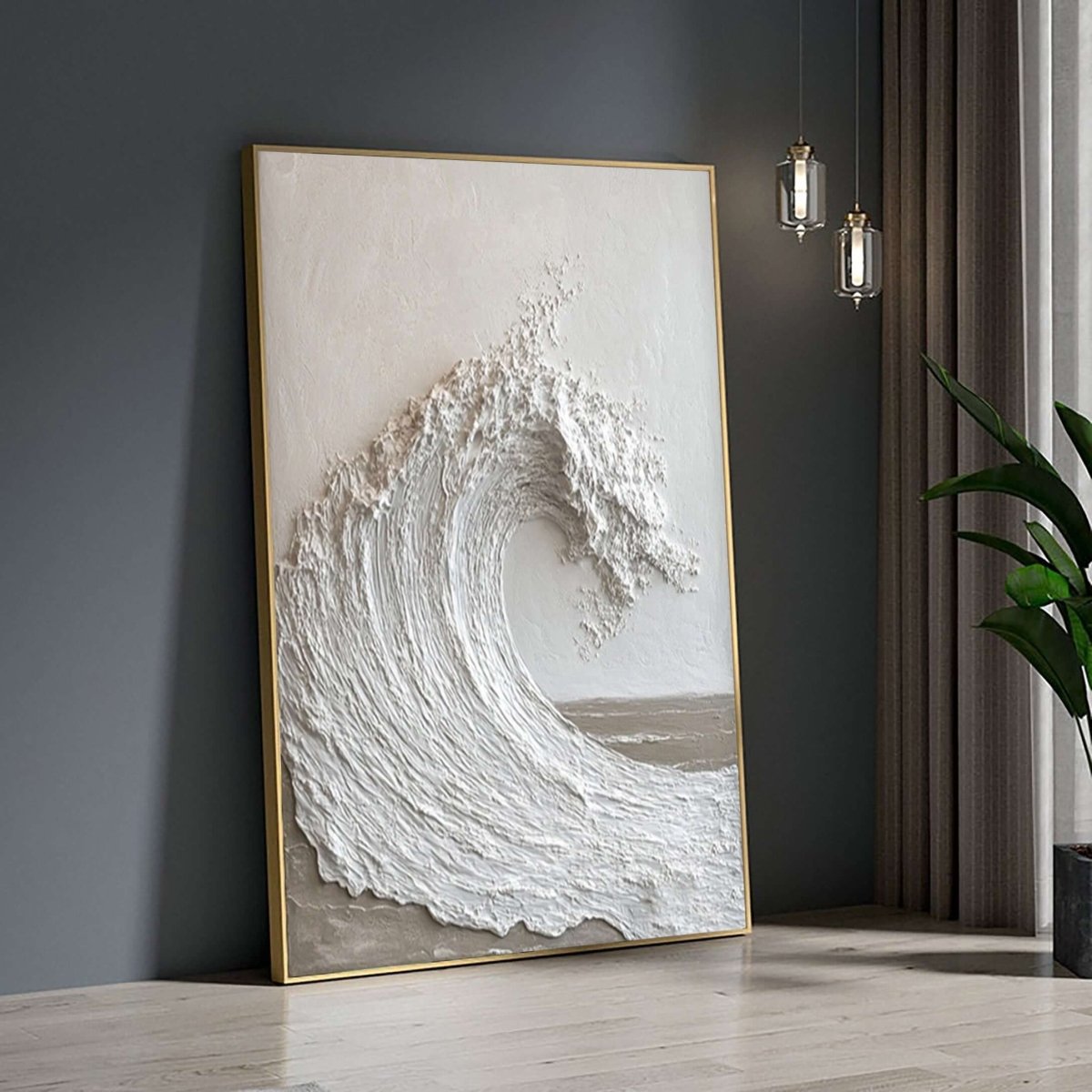 Textured Neutral Wave Wall Art MT857 - Tactile Atelier