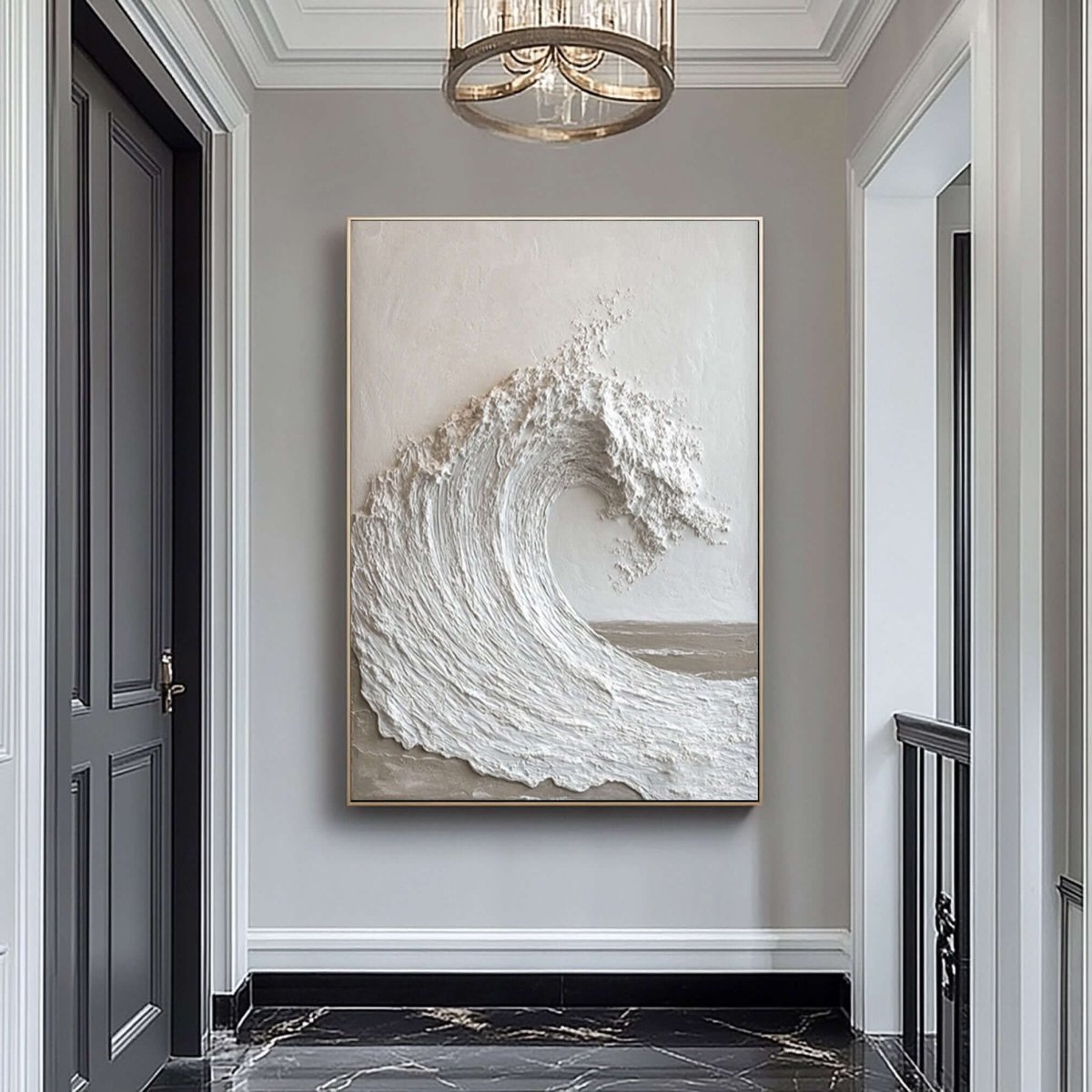 Textured Neutral Wave Wall Art MT857 - Tactile Atelier