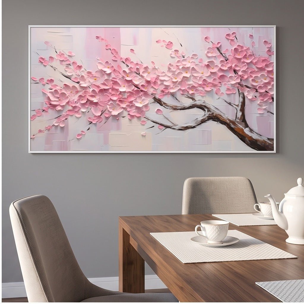 Textured Pink Cherry Blossom Wall Art #TO256 - Tactile Atelier