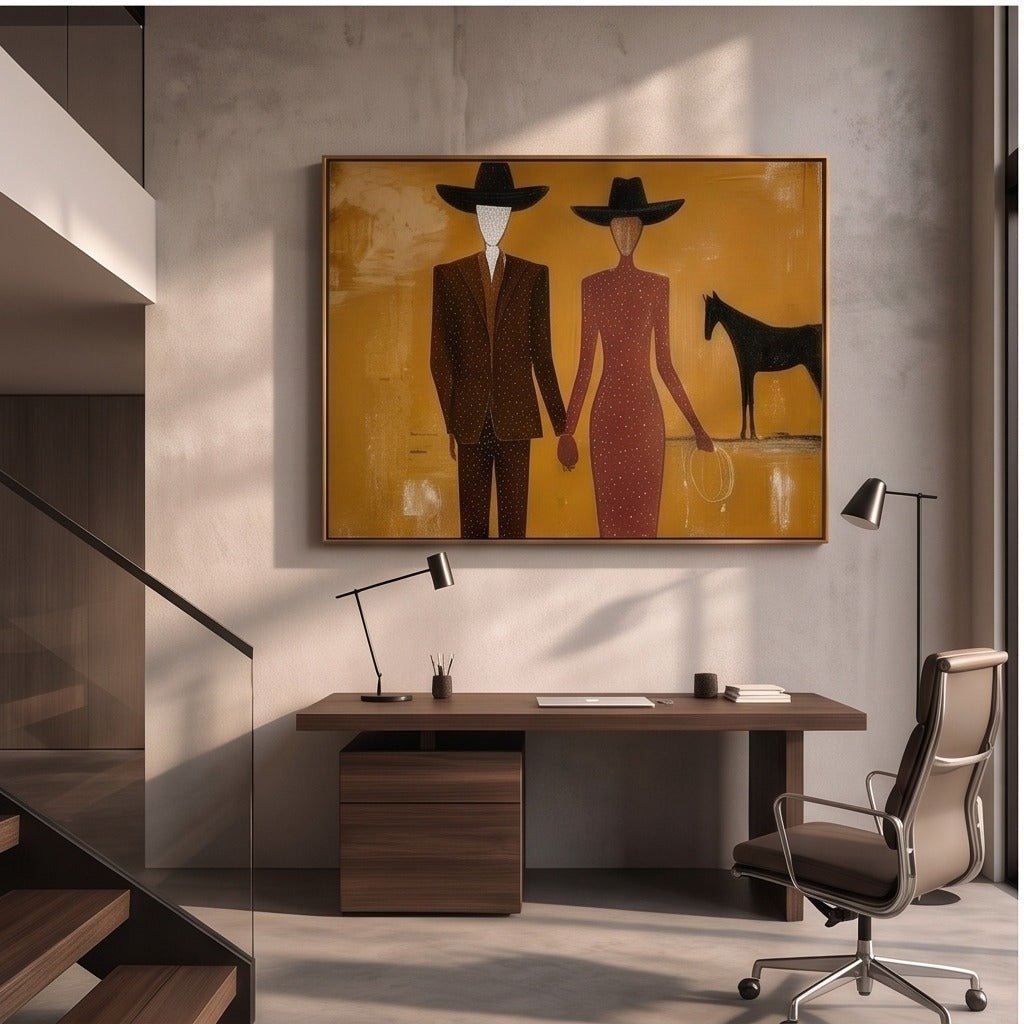 Western Couple Wall Art TO701 - Tactile Atelier