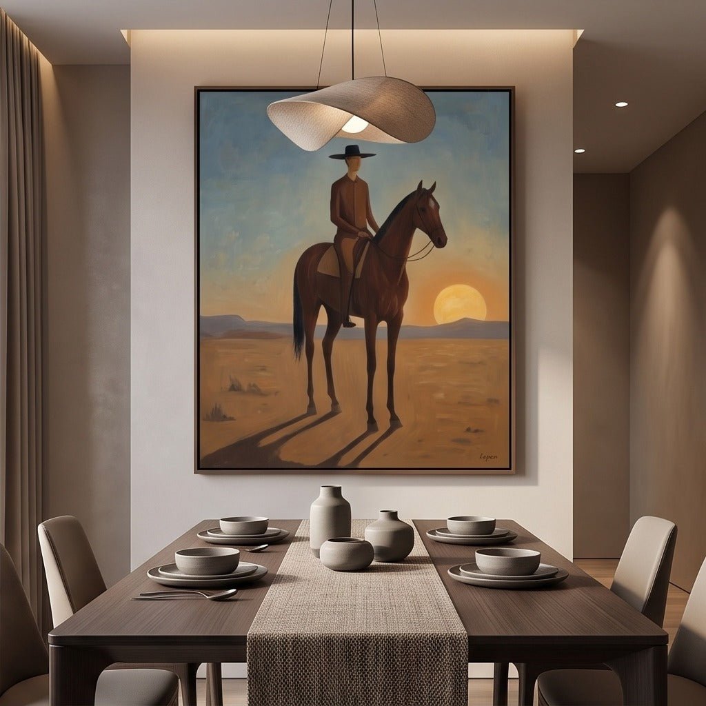 Western Horse and Rider Wall Art #TO082 - Tactile Atelier