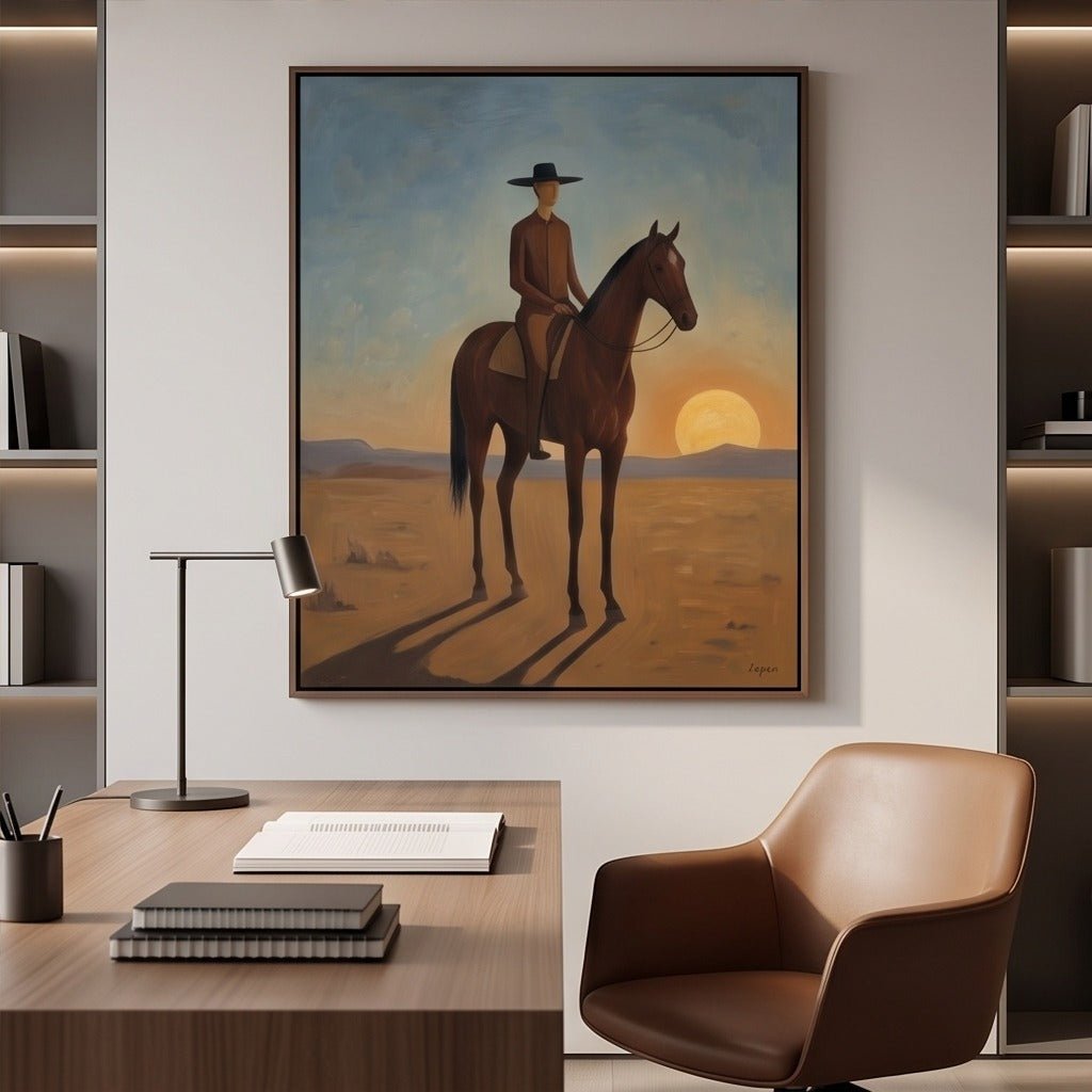 Western Horse and Rider Wall Art #TO082 - Tactile Atelier