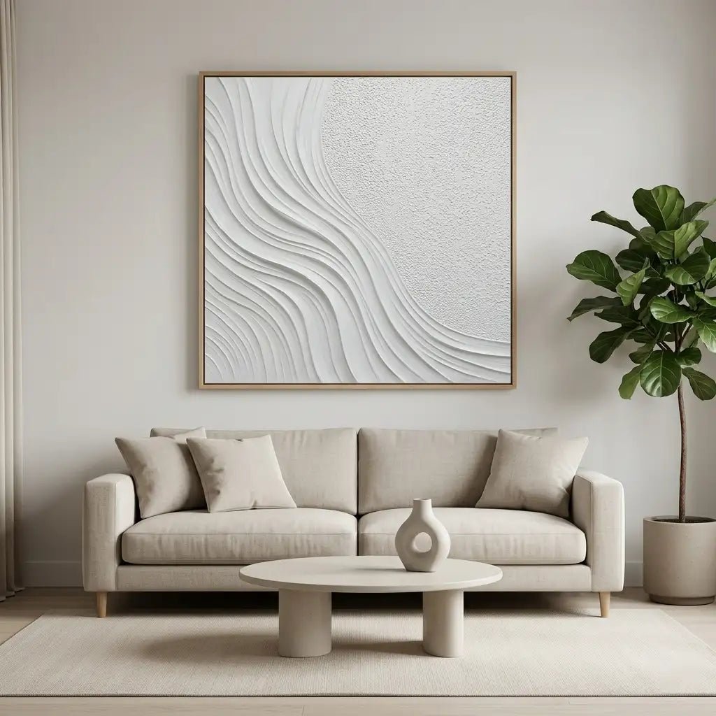 White Textured Wall Art MT211 - Tactile Atelier