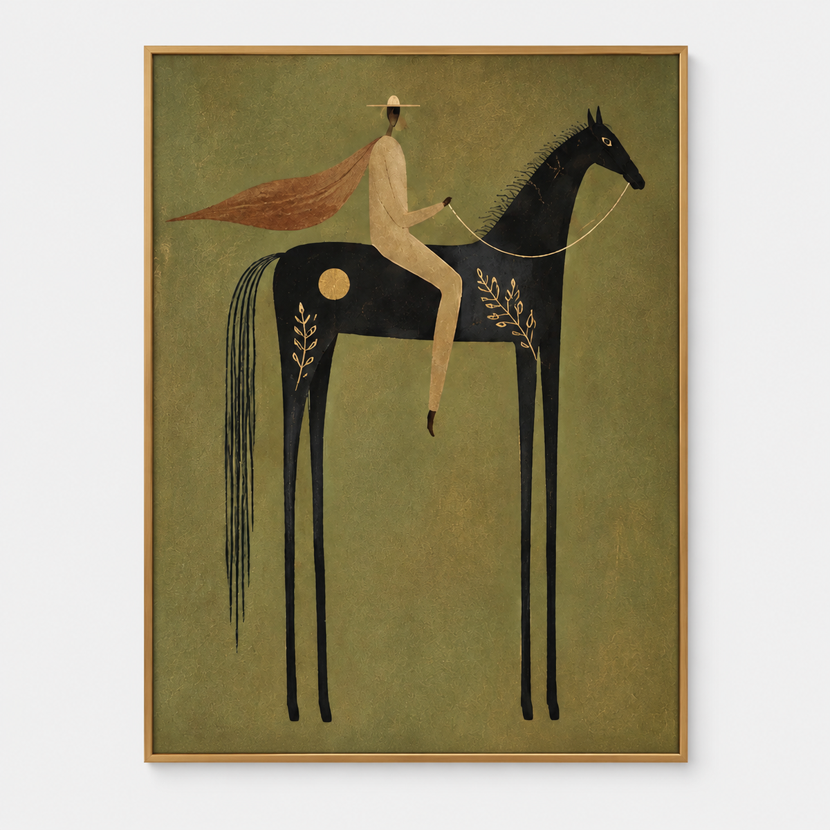Modern Folk Horse and Rider Wall Art #TO358
