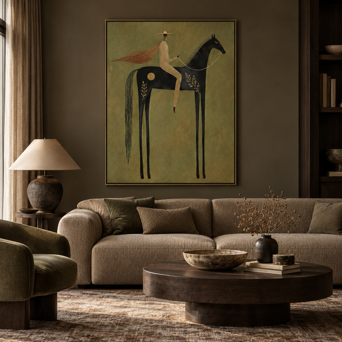 Modern Folk Horse and Rider Wall Art #TO358