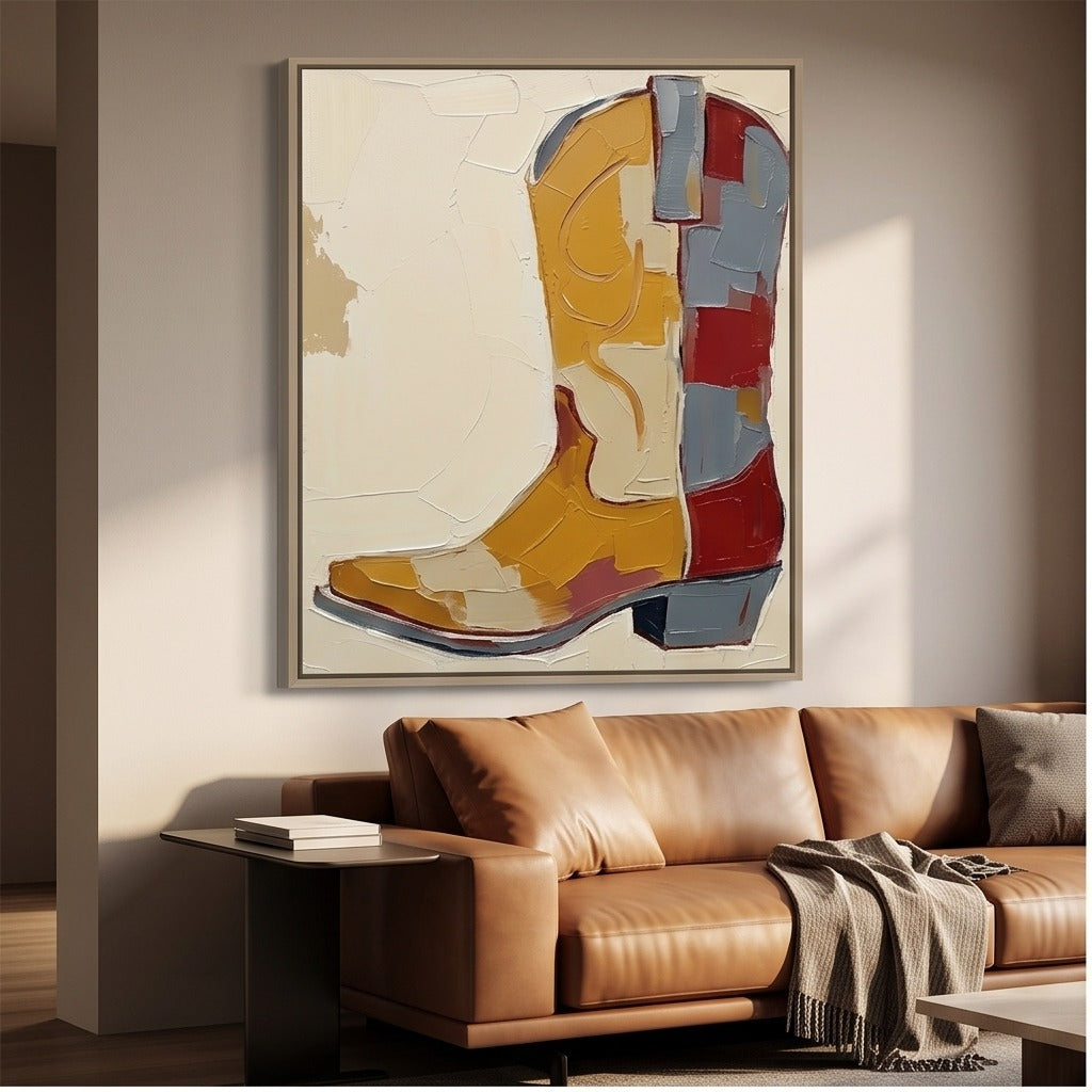 Abstract Cowboy Boot Wall Art #TO605