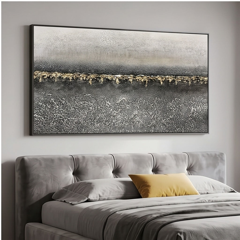 Black White Abstract Landscape Wall Art #TO853