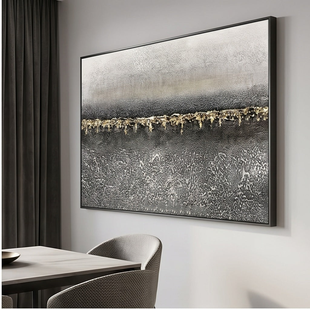 Black White Abstract Landscape Wall Art #TO853