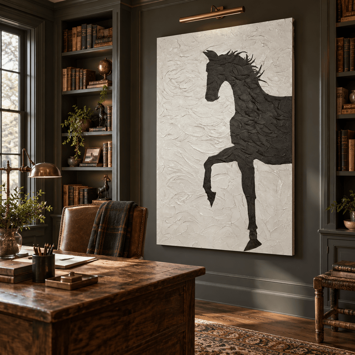 Black and White Horse Wall Art #TO190