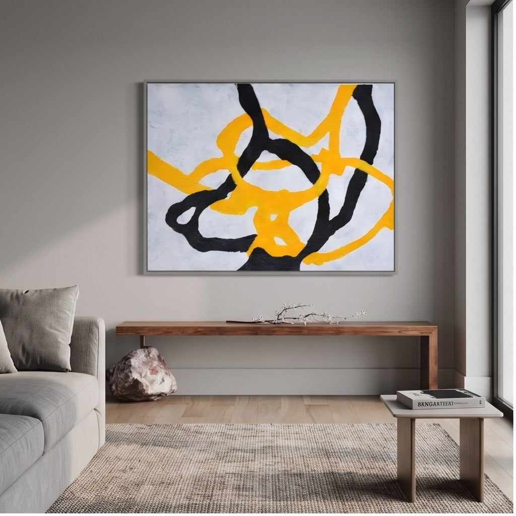 Black and Yellow Abstract Wall Art #TO868