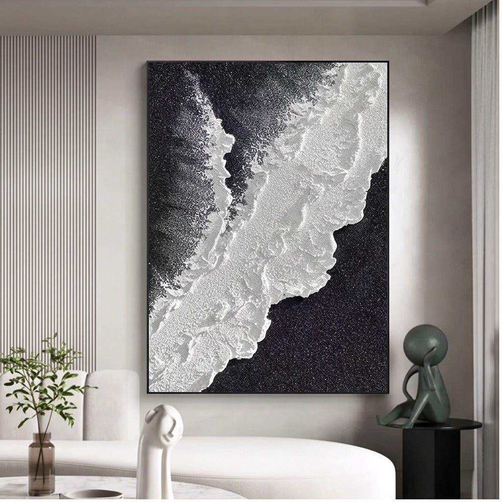 Black and White Ocean Wave Wall Art #TO212