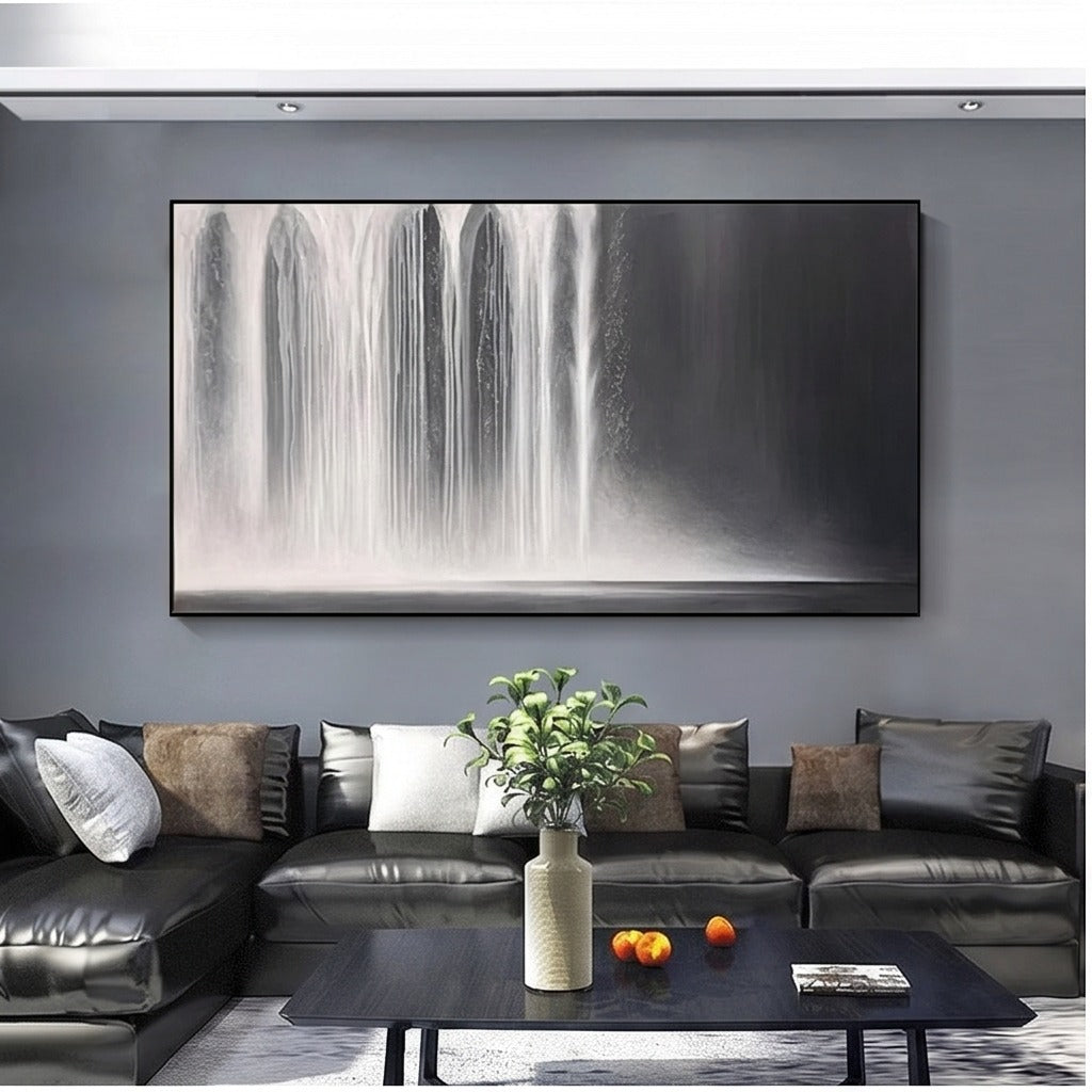 Black and White Waterfall Wall Art #TO139