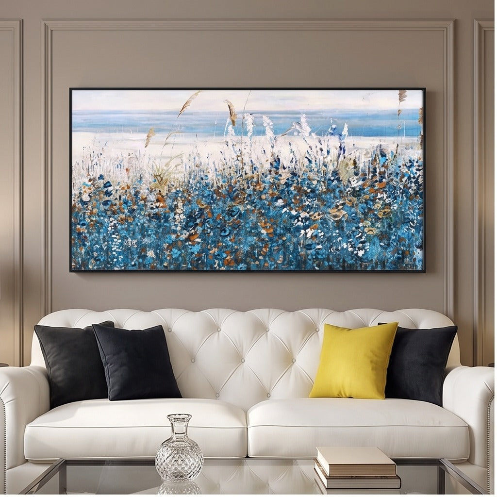 Blue Abstract Coastal Landscape Wall Art #TO127
