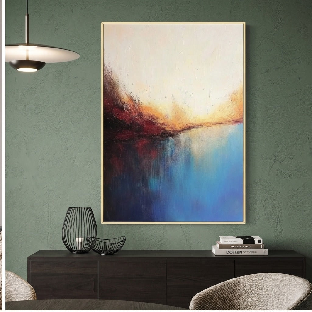 Blue Abstract Landscape Wall Art #TO151