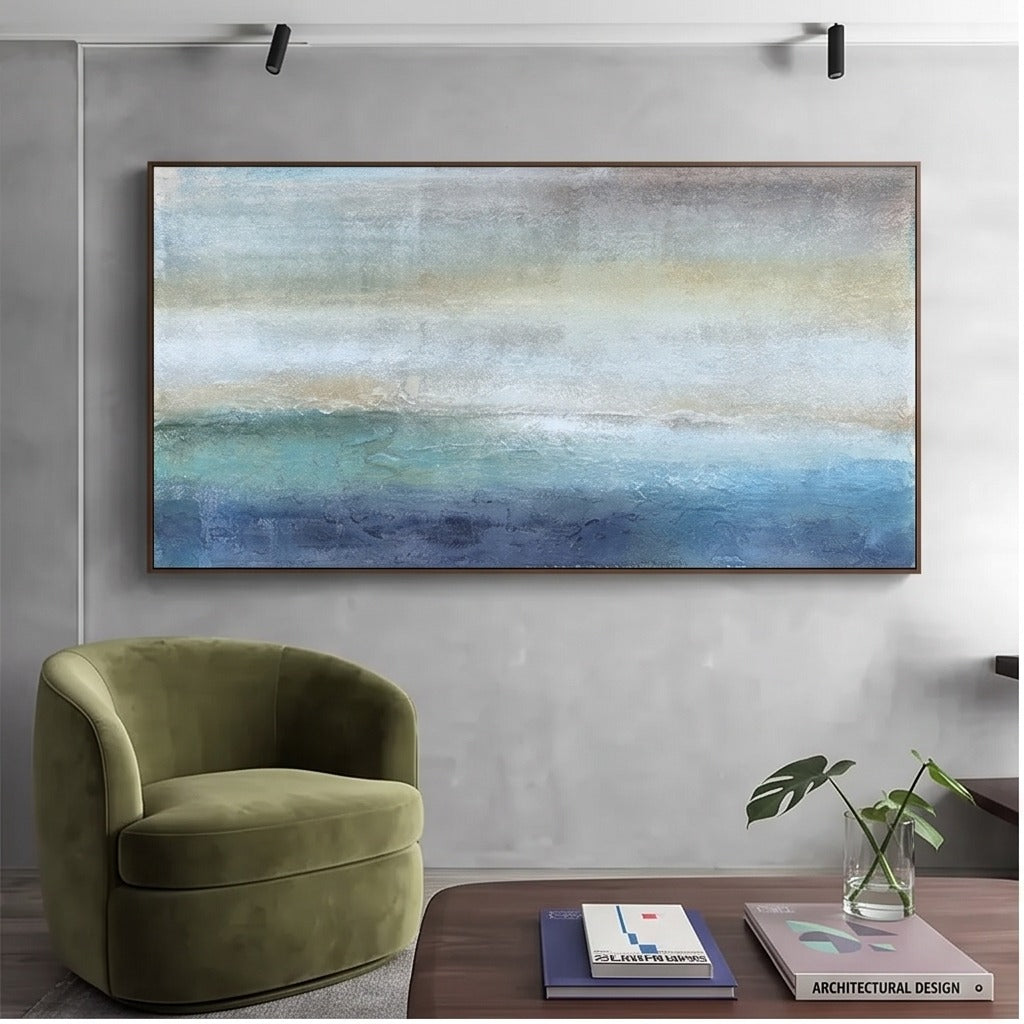 Blue Abstract Seascape Wall Art #TO200