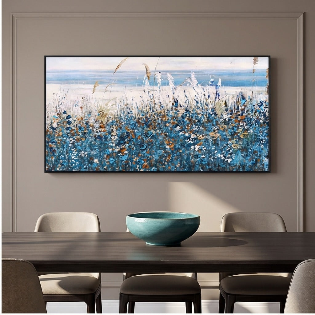 Blue Abstract Coastal Landscape Wall Art #TO127
