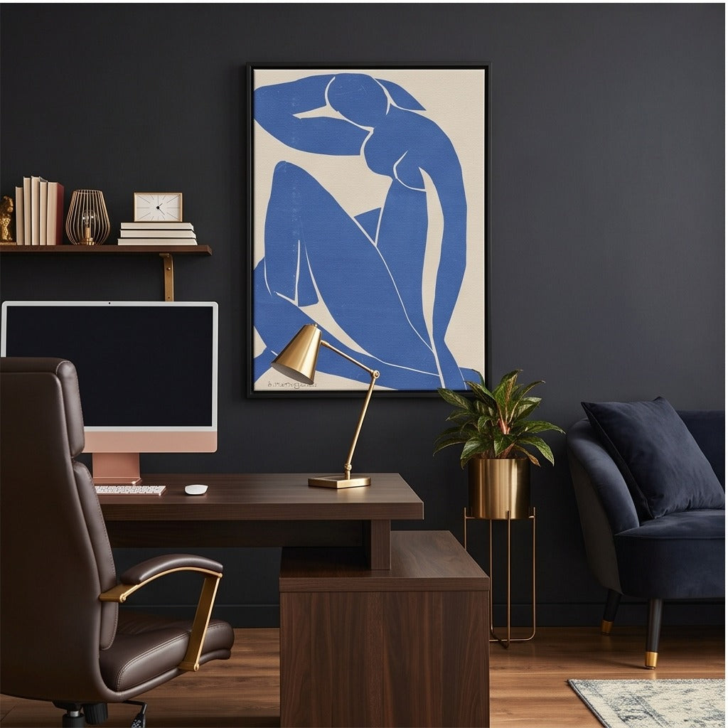 Blue Abstract Figure Wall Art #TO132