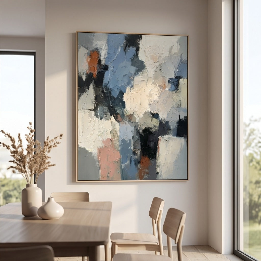 Blue & Neutral Abstract Wall Art  #TO867