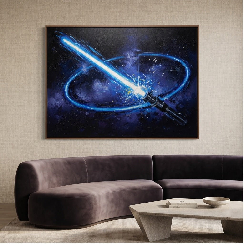 Blue Sci-Fi Energy Sword Wall Art #TO879